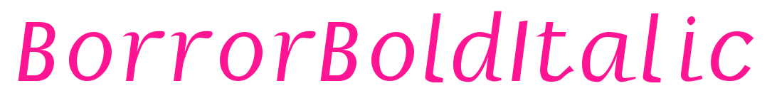 BorrorBoldItalic预览图片