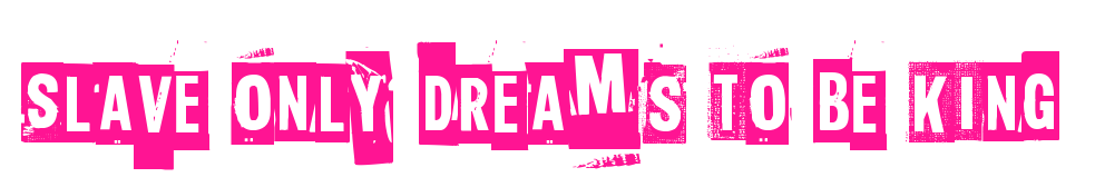 Slave only dreams to be king