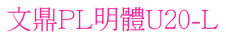 文鼎PL明體U20-L预览图片