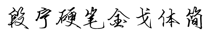 段宁硬笔金戈体简预览图片