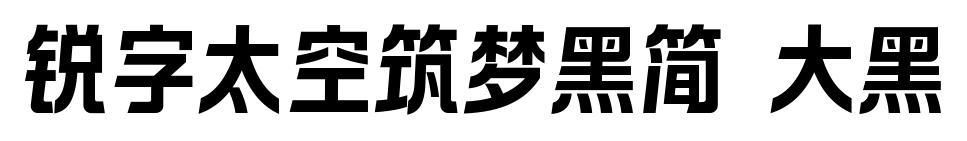 锐字太空筑梦黑简 大黑预览图片